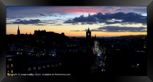 Edinburgh City Sunset from Calton Hill Framed Print by Kasia Design