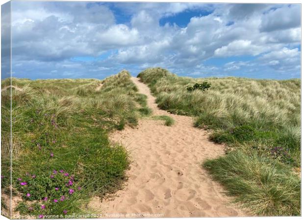 The dunes at Cheswick Sands, Northumberland Canvas Print by yvonne & paul carroll