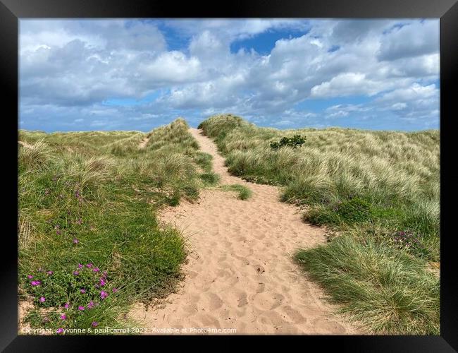 The dunes at Cheswick Sands, Northumberland Framed Print by yvonne & paul carroll