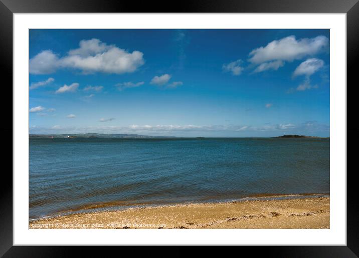 Dalmeny Beach across the Firth of Forth Framed Mounted Print by Kasia Design