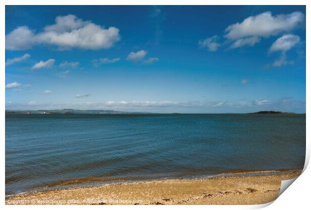 Dalmeny Beach across the Firth of Forth Print by Kasia Design