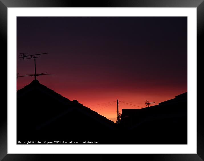 Sunrise Fire in the Sky Framed Mounted Print by Robert Gipson