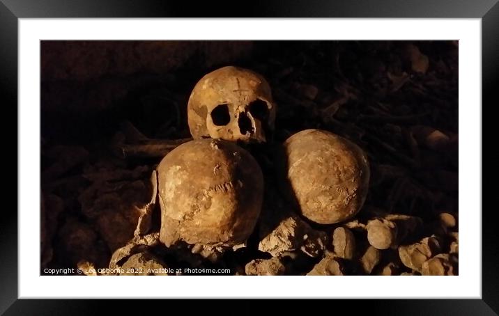 Skulls, Paris Catacombs Framed Mounted Print by Lee Osborne