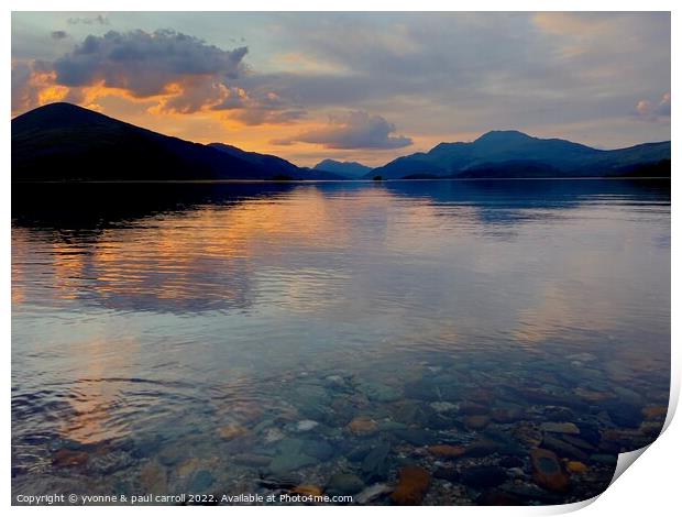 Sunset on Loch Lomond  Print by yvonne & paul carroll