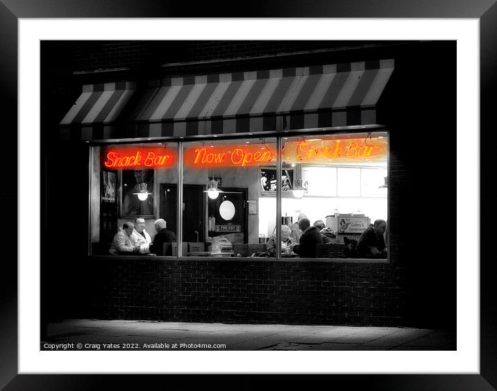 Blackpool Snack Bar At Night Framed Mounted Print by Craig Yates