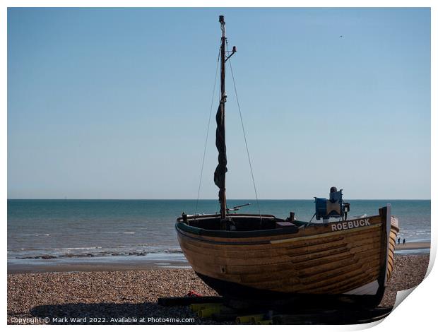 Resting on the Shingle. Print by Mark Ward