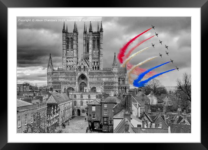 The Red Arrows Of Lincoln Col Sel Framed Mounted Print by Alison Chambers