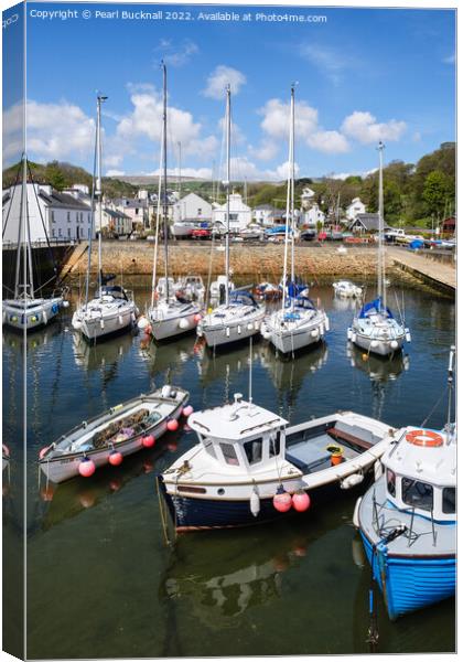 Boats in Laxey Harbour Isle of Man Canvas Print by Pearl Bucknall
