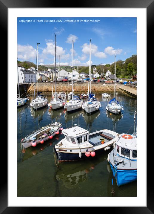 Boats in Laxey Harbour Isle of Man Framed Mounted Print by Pearl Bucknall