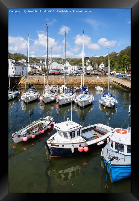 Boats in Laxey Harbour Isle of Man Framed Print by Pearl Bucknall