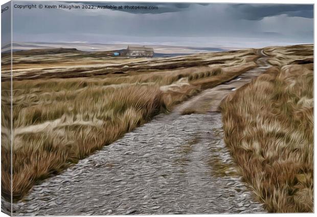 Tan Hill Pub And Pennine Way (Digital Art Version) Canvas Print by Kevin Maughan
