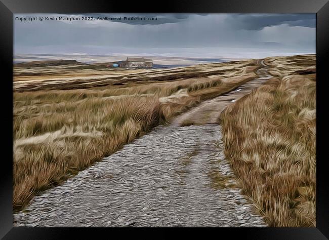 Tan Hill Pub And Pennine Way (Digital Art Version) Framed Print by Kevin Maughan