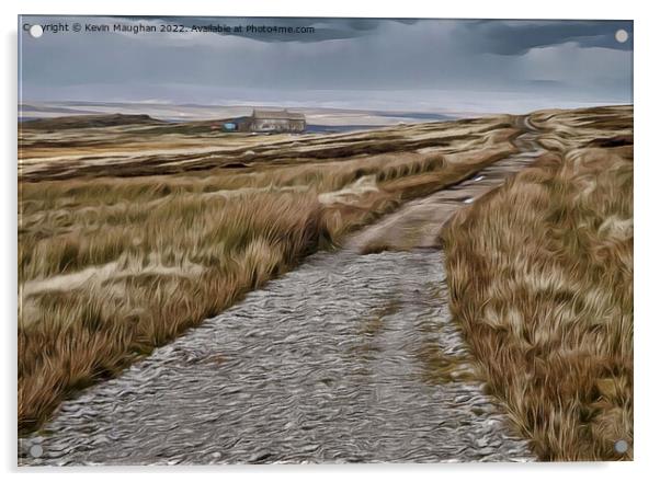 Tan Hill Pub And Pennine Way (Digital Art Version) Acrylic by Kevin Maughan