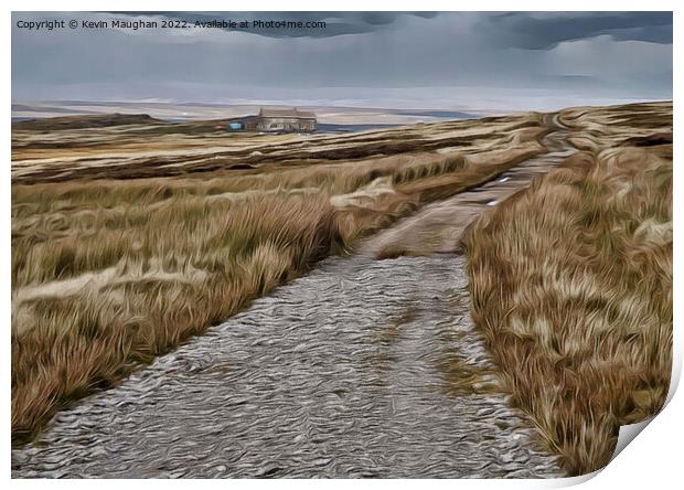 Tan Hill Pub And Pennine Way (Digital Art Version) Print by Kevin Maughan
