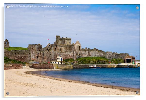Peel Castle and Beach Isle of Man Acrylic by Pearl Bucknall