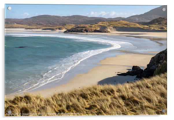 Waves on Carnish Beach and Cappadale Sands at Low Tide, Isle of Lewis, Scotland Acrylic by Dave Collins