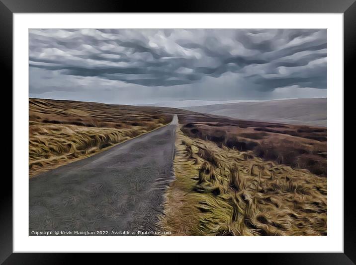 Its A Long Road (Digital Art Version) Framed Mounted Print by Kevin Maughan