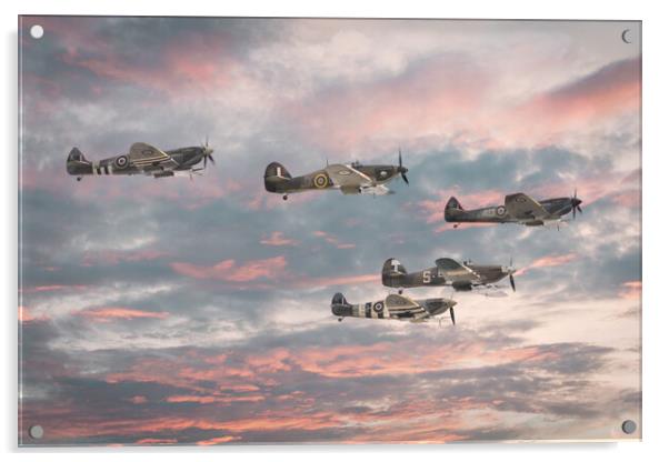 Fighters of the Battle of Britain Memorial Flight Acrylic by J Biggadike