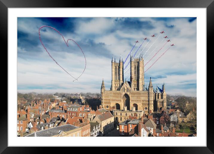 The Red Arrows Lincolnshires Finest Framed Mounted Print by J Biggadike