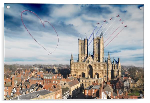 The Red Arrows Lincolnshires Finest Acrylic by J Biggadike