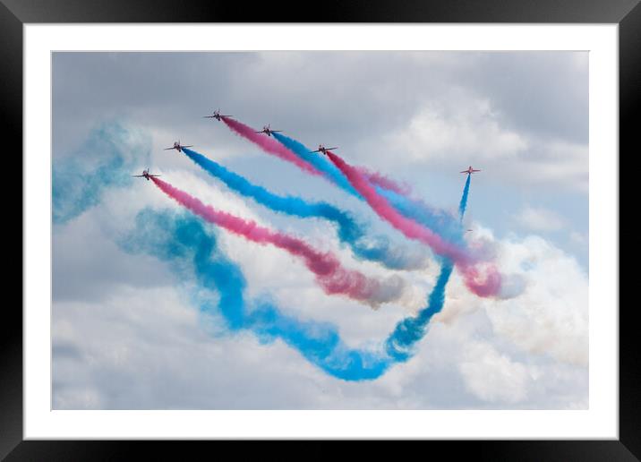 Red Arrows Double Goose Framed Mounted Print by J Biggadike