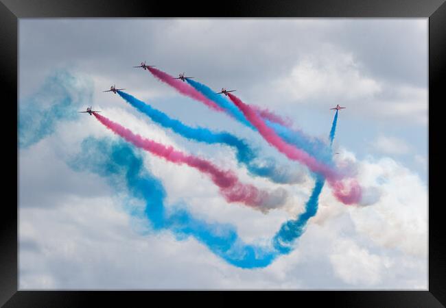 Red Arrows Double Goose Framed Print by J Biggadike