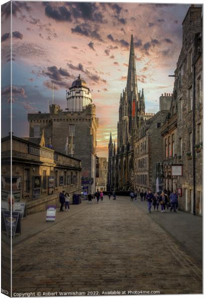 Edinburgh sunset over the Royal Mile Canvas Print by RJW Images