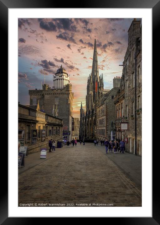 Edinburgh sunset over the Royal Mile Framed Mounted Print by RJW Images