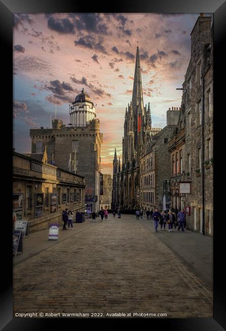 Edinburgh sunset over the Royal Mile Framed Print by RJW Images