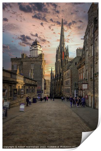 Edinburgh sunset over the Royal Mile Print by RJW Images