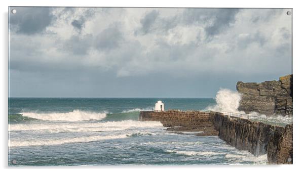 Portreath Pepperpot  Acrylic by kathy white