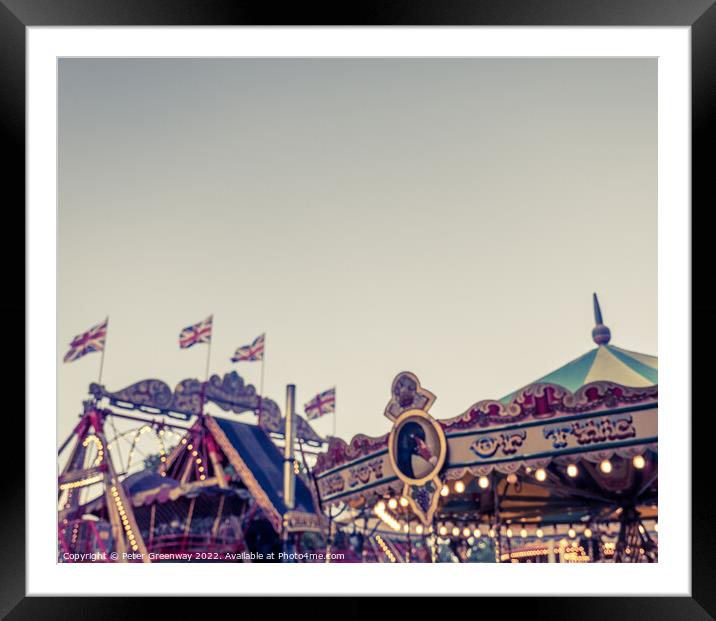 Vintage Steam Powered Fairground Rides At Carters Steam Fair Framed Mounted Print by Peter Greenway