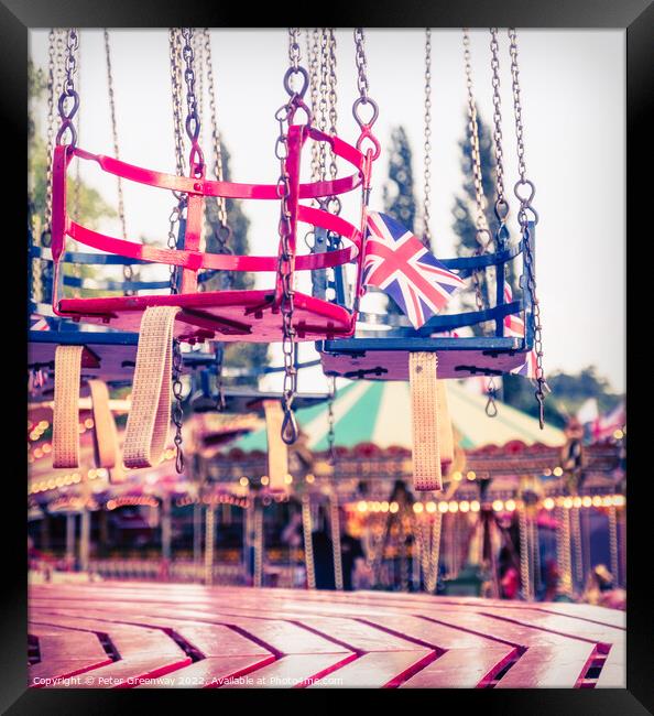 Vintage Steam Powered Fairground Ride Framed Print by Peter Greenway