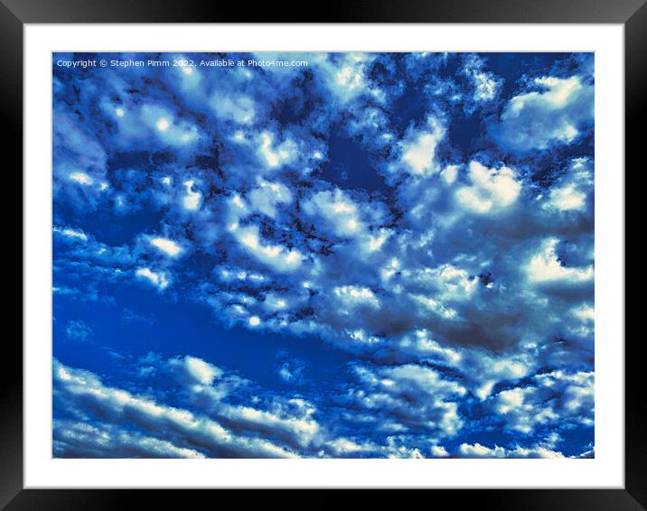 Blue Sky Clouds Framed Mounted Print by Stephen Pimm