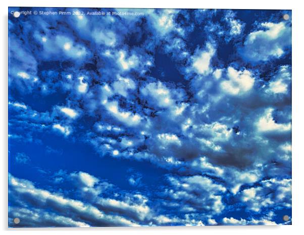 Blue Sky Clouds Acrylic by Stephen Pimm