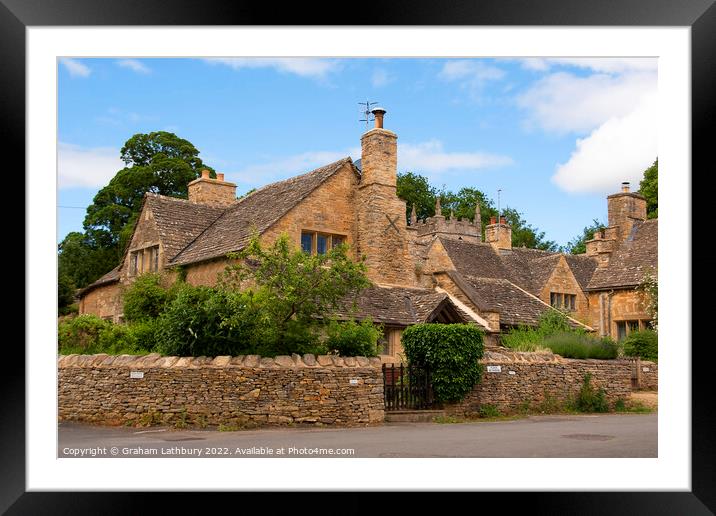 The Square, Upper Slaughter Framed Mounted Print by Graham Lathbury