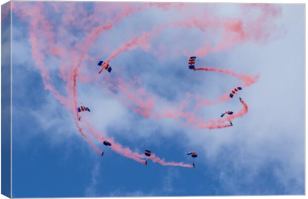 RAF Falcons Parachute Display Team Canvas Print by J Biggadike