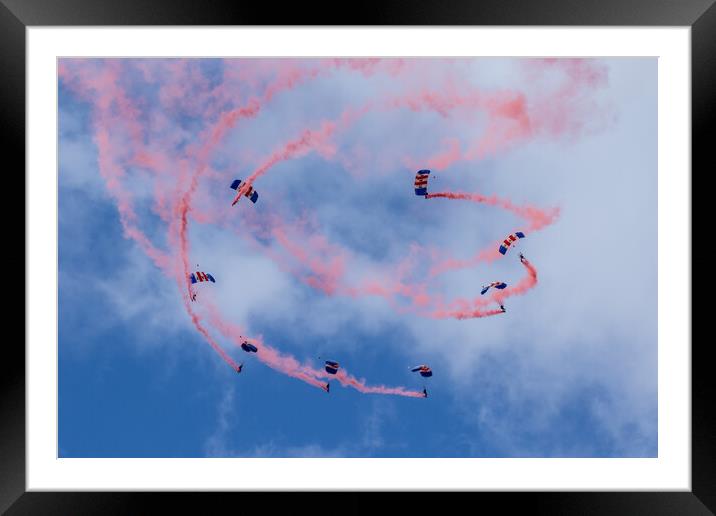 RAF Falcons Parachute Display Team Framed Mounted Print by J Biggadike