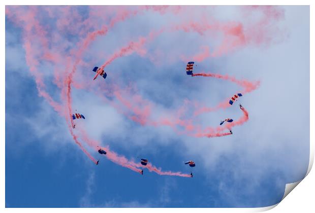 RAF Falcons Parachute Display Team Print by J Biggadike
