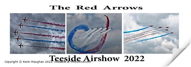 The Red Arrows 2 (Digital Art Version) Print by Kevin Maughan