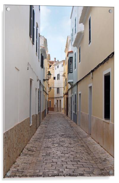 Cobbled Street in Ciutadella Acrylic by Philip Openshaw