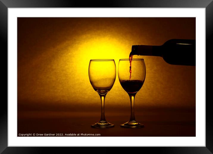 Evening Wine Framed Mounted Print by Drew Gardner