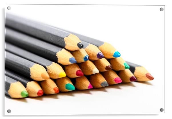Wood Pencils Acrylic by Drew Gardner