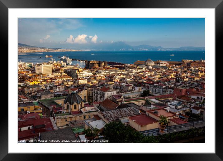 Skyline of Naples Framed Mounted Print by Vassos Kyriacou