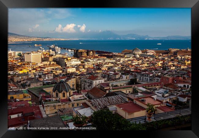 Skyline of Naples Framed Print by Vassos Kyriacou