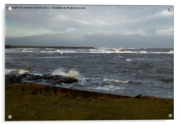 NEBIGGIN BAY  Acrylic by andrew saxton