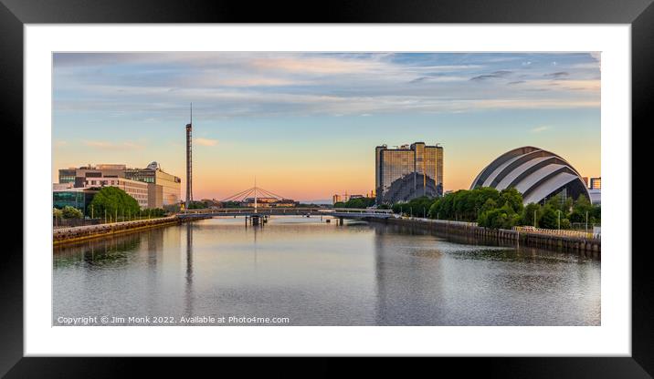 River Clyde Sunrise, Glasgow Framed Mounted Print by Jim Monk