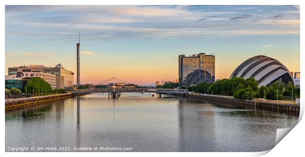 River Clyde Sunrise, Glasgow Print by Jim Monk