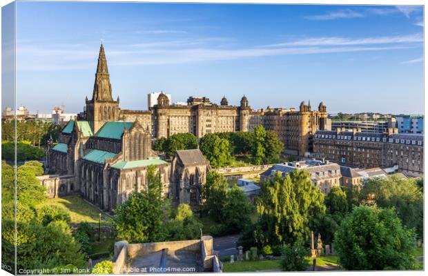 Glasgow Cathedral from the Necropolis. Canvas Print by Jim Monk