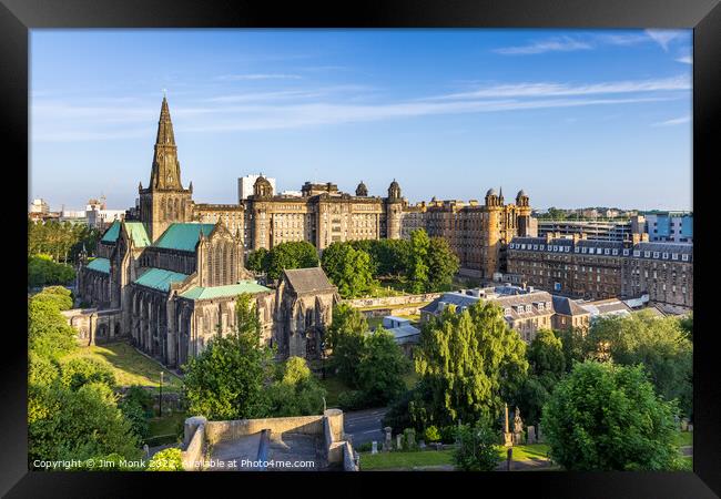 Glasgow Cathedral from the Necropolis. Framed Print by Jim Monk